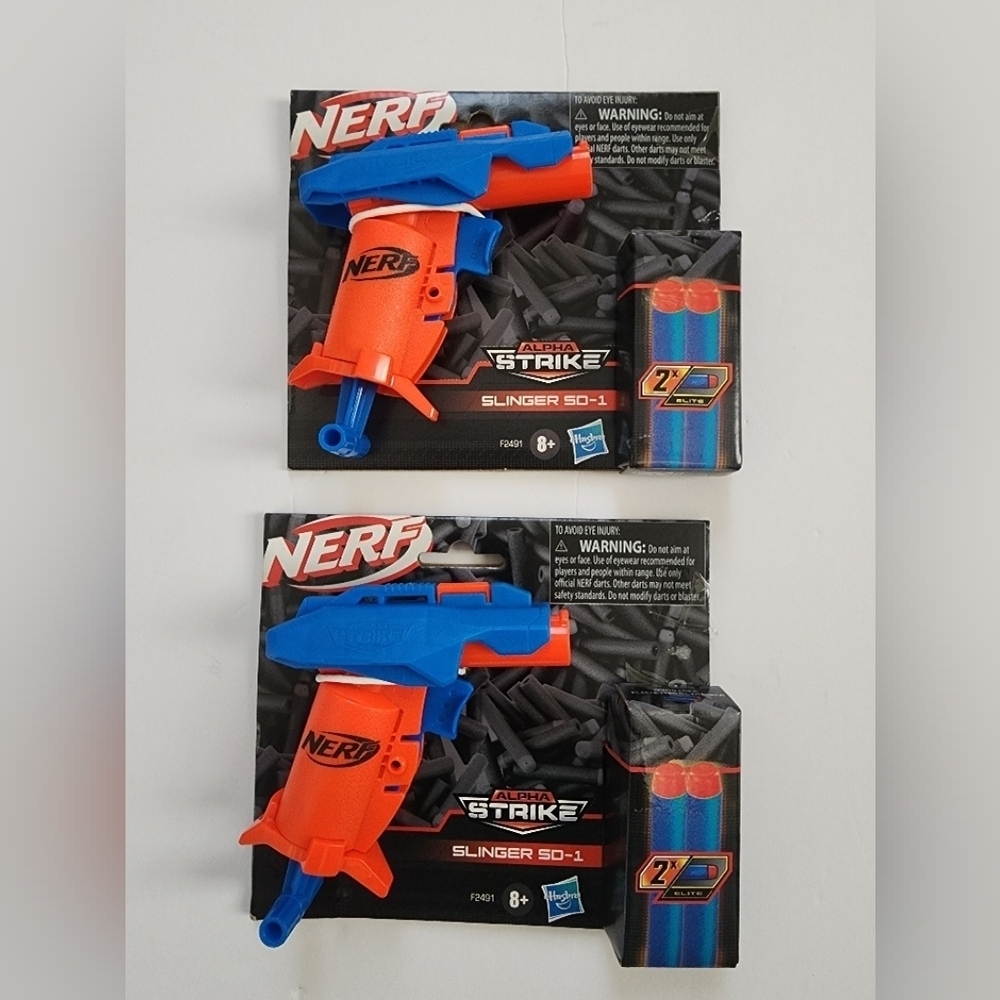 NWT, NERF N-Strike Slinger SD-1 Blaster Duo (2x) Unisex Kid Outdoor Indoor Toys